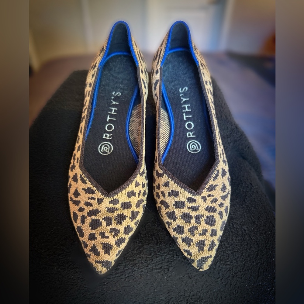 Rothy's Pointed Flats in Spotted (Black and Brown)